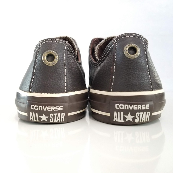 Converse All Star Sneakers Brown Leather Low Tops - Picture 10 of 12